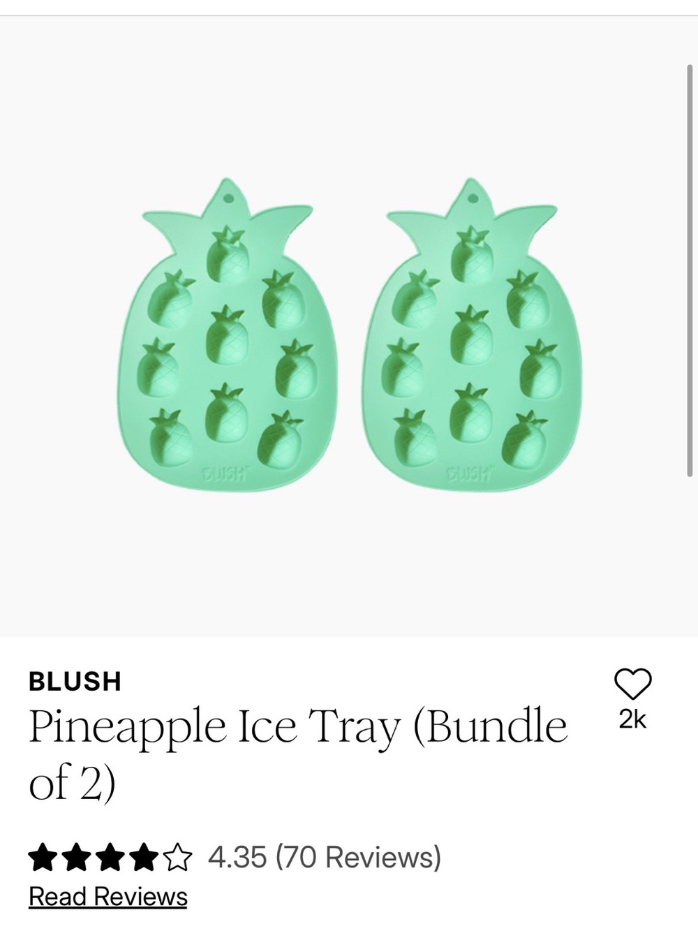 Blush Pineapple Silicone Molds in Mint